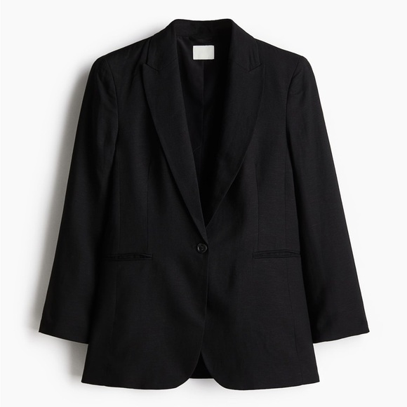 H&M Linen Blend Blazer- Lightweight Casual Workwear - Picture 5 of 10